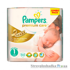 Підгузки Pampers Premium Care, Newborn, 2-5 кг, джамбо, 94 шт.