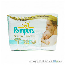 Подгузники Pampers Premium Care, Newborn, 2-5 кг, средняя упаковка, 33 шт.