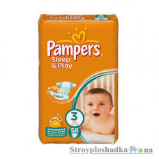 Подгузники Pampers Sleep & Play, Midi, 4-9 кг, 58 шт.