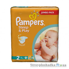 Подгузники Pampers Sleep & Play, Mini, 3-6 кг, джамбо, 88 шт.