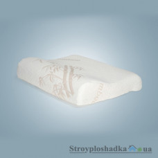 Подушка Maya Penelope Вязкоеластік бамбук в сумці Medibamboo 1400179, 43х10(+8)х60 см, чохол-бавовна, прямокутна, біла