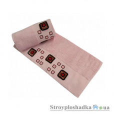 Рушник Altinbasak Bulvetti Deluх Оксамит з вишивкою, 50х90 см, бавовна, рожевий