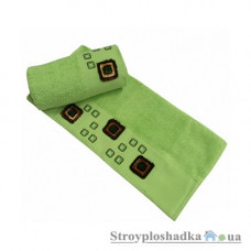 Рушник Altinbasak Bulvetti Deluх Оксамит з вишивкою, 50х90 см, бавовна, зелений