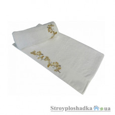 Полотенце Altinbasak Elara Deluх Бархат с вышивкой, 70х140 см, белое