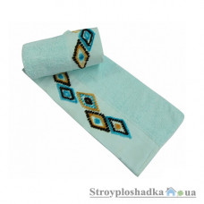 Полотенце Altinbasak Tendora Deluх Бархат с вышивкой, 70х140 см, хлопок, бирюзовый