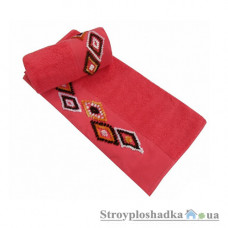 Полотенце Altinbasak Tendora Deluх Бархат с вышивкой, 50х90 см, хлопок, красное