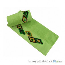 Рушник Altinbasak Tendora Deluх Оксамит з вишивкою, 50х90 см, бавовна, зелений