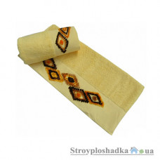 Рушник Altinbasak Tendora Deluх Оксамит з вишивкою, 50х90 см, бавовна, жовтий