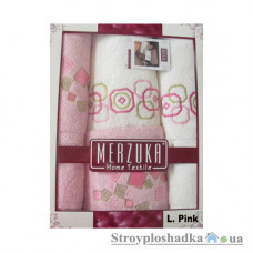 Набор полотенец Merzuka Oran с вышивкой, 50х90/70х140 см, хлопок, темно-розовое, 4 шт
