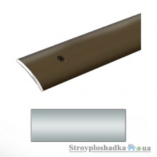 Алюмінієвий поріжок Tis АП001, 1.8 м, сріблястий, однорівневий, гладкий, з відкритою системою кріплення
