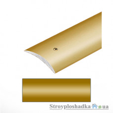Алюминиевый порожек Tis АП011, 1.8 м, золотистый, одноуровневый, гладкий, с открытой системой крепежа