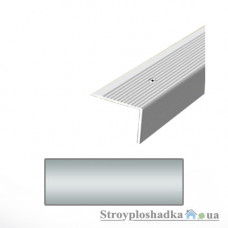 Алюминиевый порожек Tis АС30-с09, 0.9 м, серебро, для ступеней, рифленый, с открытой системой крепежа