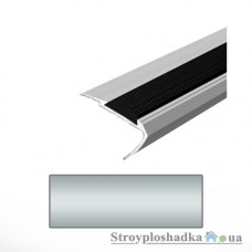Алюминиевый порожек Tis АС60В-с27, 2.7 м, серебро, для ступеней, рифленый, со скрытой системой крепежа