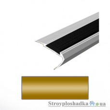 Алюминиевый порожек Tis АС60В-з27, 2.7 м, золото, для ступеней, рифленый, со скрытой системой крепежа
