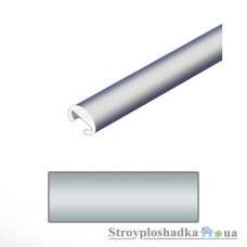 Алюминиевый порожек Tis АСК-с27, 2.7 м, серебро, прижимная трубка-ковродержатель, гладкий, со скрытой системой крепежа