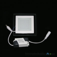 Світильник Downlight Ledmax (квадрат+скло) SL6WWKG, квадратний, врізний/вбудовуваний, 3200К, 6Вт