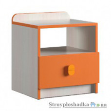 Приліжкова тумбочка для дитячої Фенікс Меблі Санта 45x37x45 см, корпус ЛДСП, колір-дуб молочний/помаранчевий