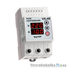 Реле контроля напряжения с контролем тока DigiTop VA-40 A, Din рейка, 40 A