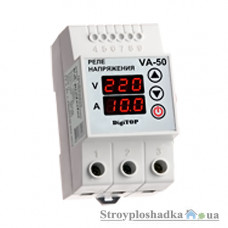 Реле контроля напряжения с контролем тока DigiTop VA-50 A, Din рейка, 50 A