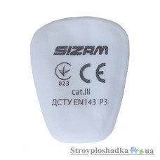 Передфільтр для респіратора напівмаски SIZAM, PROFILTR 6033 P3, 2 шт.