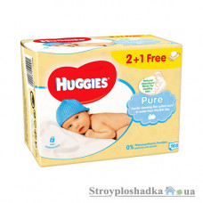 Влажные салфетки детские Haggies, pure, 3x56 шт