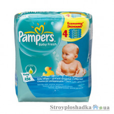 Влажные салфетки детские Pampers, baby fresh, quatro, 4x64 шт