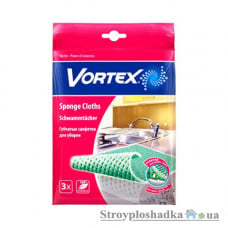 Салфетки для уборки Vortex, губчатые, 3 шт
