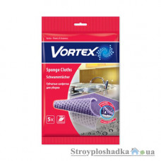 Салфетки для уборки Vortex, губчатые, 5 шт
