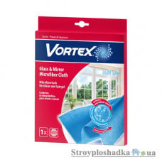 Салфетка для уборки с микрофиброй Vortex, для стекла и зеркал, 1 шт