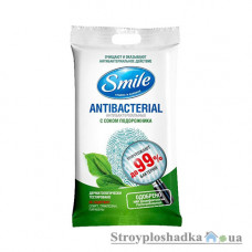 Влажные салфетки Smile Antibacterial, с соком подорожника, 15 шт
