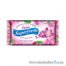 Влажные салфетки Superfresh, flower, 15 шт