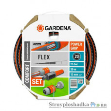 Шланг поливочный с системой фитингов Gardena Flex, 1/2″, 20 м (18034)