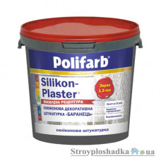 Декоративно-защитная штукатурка Polifarb Silikon Plaster, силиконовая, барашек 1.5 мм, 25 кг