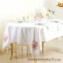 Скатерть с салфетками Идея Букет роз, 145х240 см, белый