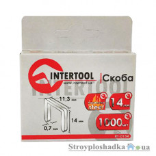 Скоба каленая Intertool RT-0134, 14x11.3x0.7 мм, 1000 шт