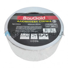 Алюминиевая клейкая лента термостойкая BauGold, 48 мм х 50 м (0003)
