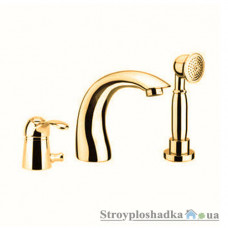 Смеситель для ванны и душа Fiore Jafar 47GO5105, трехсекционный, с ручным душем и переключателем Gold