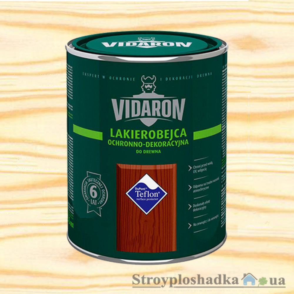 Лакобейц Видарон, лак-морилка для дерева L 01, бесцветный, 2.5 л