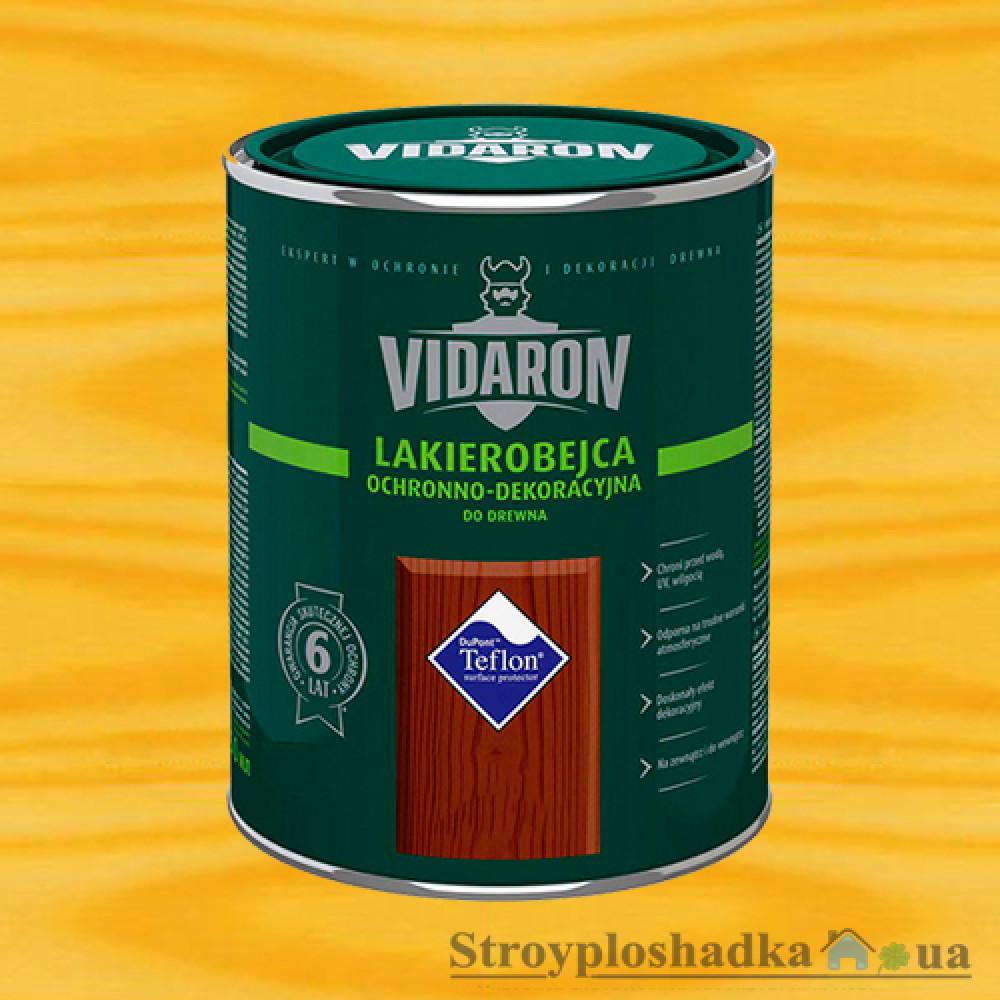 Лакобейц Видарон, лак-морилка для дерева L 02, сосна золотистая, 0.75 л