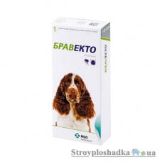 Жувальна таблетка від паразитів Bravecto, для собак 10-20 кг, 500 мг, 1 таблетка
