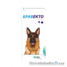 Жувальна таблетка від паразитів Bravecto, для собак 20-40 кг, 1000 мг, 1 таблетка