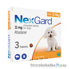 Таблетки від паразитів Merial NexGard, для собак 2-4 кг, 3 таблетки