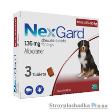 Таблетки от паразитов Merial NexGard, для собак 25-50 кг, 3 таблетки