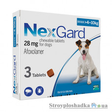 Таблетки от паразитов Merial NexGard, для собак 4-10 кг, 3 таблетки