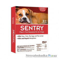 Капли от блох, клещей и комаров Sentry, для собак весом 15-30 кг, 3 мл