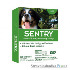 Капли от паразитов Sentry, для собак весом более 30 кг, 4.5 мл