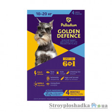 Капли на холку от паразитов Palladium Golden Defence, для собак 10-20 кг, 1 пипетка