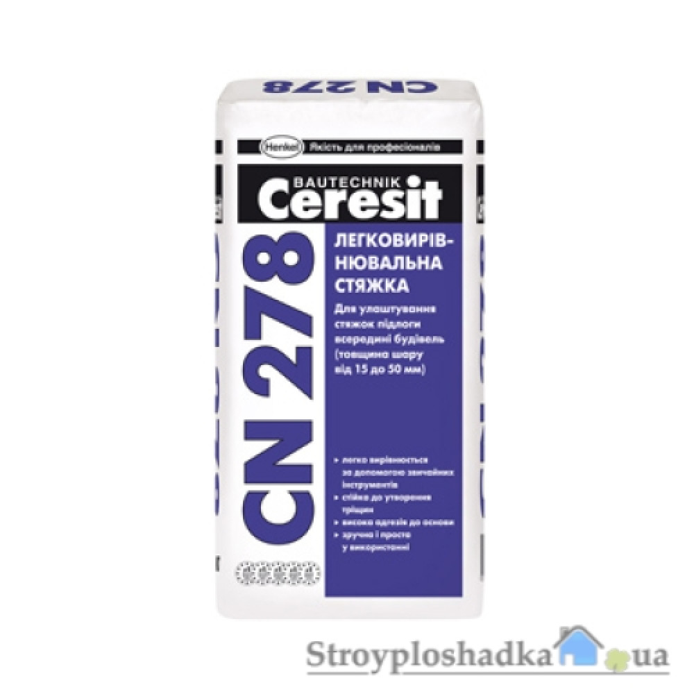 Легковыравнивающаяся смесь Ceresit CN 278, 25 кг
