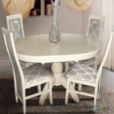 Стол для гостиной Микс Мебель Престиж, 100(+40)х100х75 см, деревянный, слоновая кость