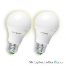 Комплект светодиодных ламп Eurolamp A60, 10 Вт, 3000 K, 250 B, E27, 2 шт/уп